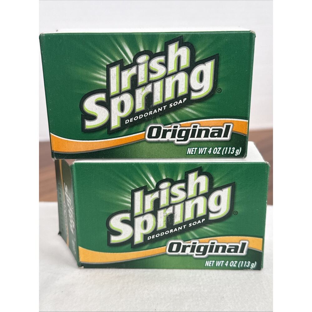NEW (2 Total) Irish Spring Original Deodorant Bar Soap (2) 4 Oz